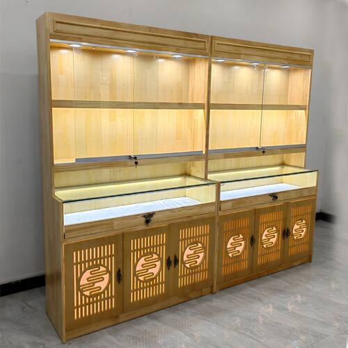 中式珠宝首饰展柜玻璃品翡