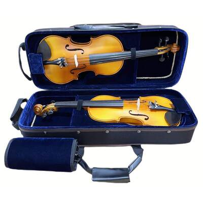艺鸣乐器-航空木质夹板两只装小提琴盒 双琴盒 飞机随身带登机箱
