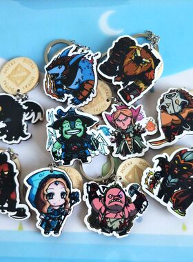 dota2手办刀塔2周边影魔SF卡尔蓝猫斧王PA龙骑钥匙扣饰品木质挂件