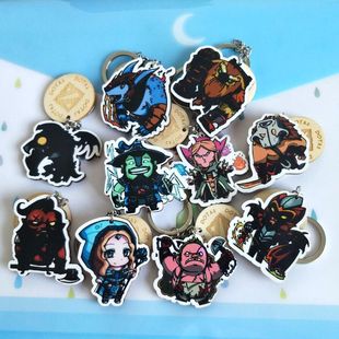 dota2手办刀塔2周边影魔SF卡尔蓝猫斧王PA龙骑钥匙扣饰品木质挂件