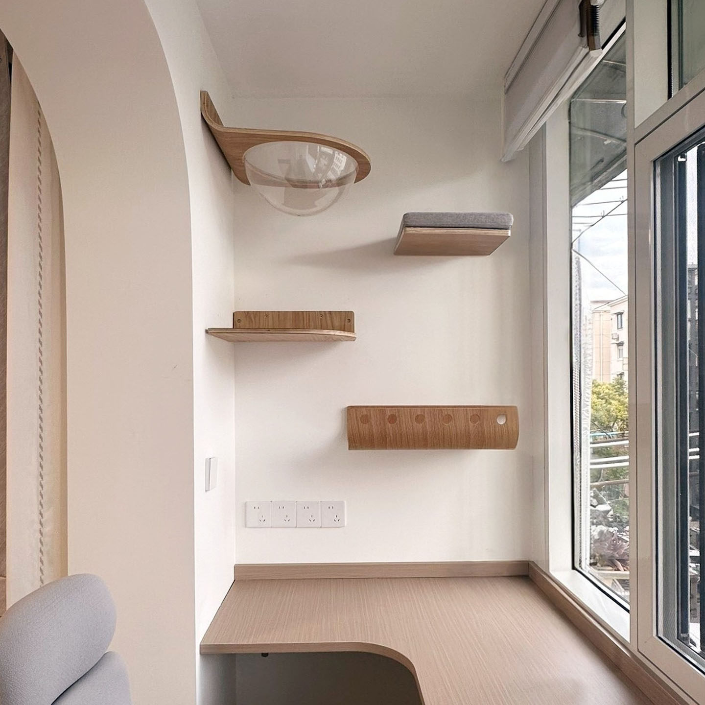 阳台猫爬架墙壁式实木猫窝家用小户型不占地上墙猫爬架猫跳台抓柱,宠物/宠物食品及用品,猫爬架,淘宝优惠券,粉丝福利购,淘宝优惠卷