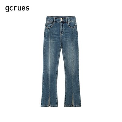 gcrues时尚气质高腰牛仔裤