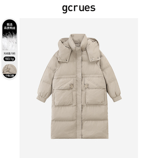 羽绒外套厚设计感 2023年新款 gcrues高级感宽松中长款 羽绒服女冬季