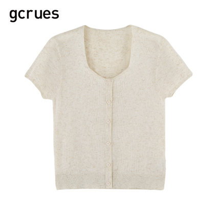 gcrues毛针织衫女夏季T恤气质显瘦休闲百搭上衣G05X04A0452