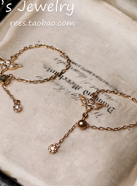再版!Rees.燕如归。日系轻奢莫桑石钻石14k18k黄金链条可调节戒指