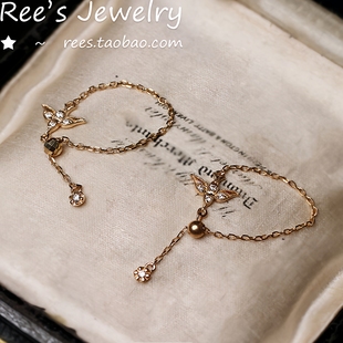 再版!Rees.燕如归。日系轻奢莫桑石钻石14k18k黄金链条可调节戒指
