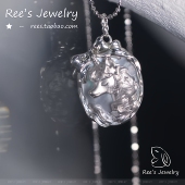 Ree原创 小众原创925银纯银独角兽动物白蝶贝项链吊坠 与梦同行