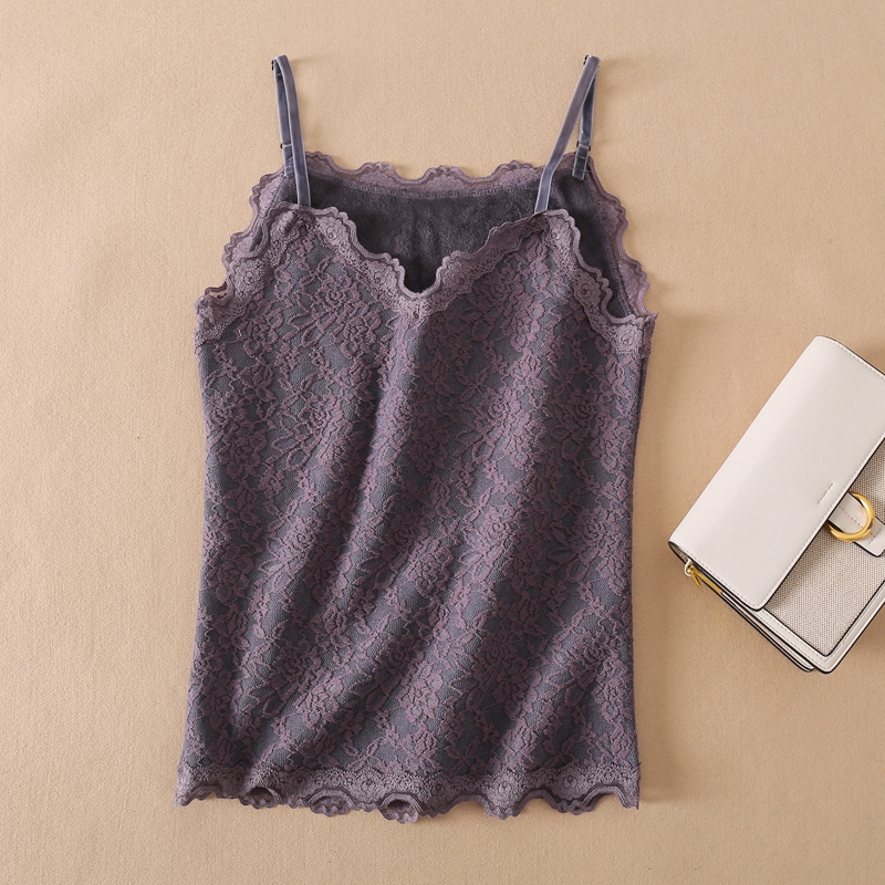 保暖蕾丝加绒打底女士内搭秋冬款