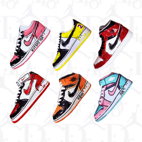 定制球鞋dunk手绘DIY鸳鸯aj1改色