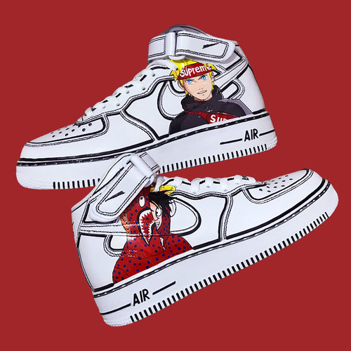动漫手绘鞋DIY定制海贼王火影aj1