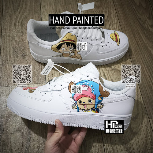 HP手绘定制diy空军一号af1 海贼王路飞乔巴主题彩绘涂鸦绘画球鞋
