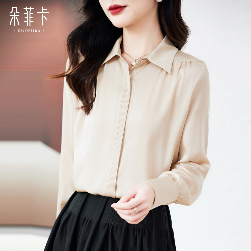 重磅高级感轻奢真丝衬衫女长袖小衫2025夏新款妈妈杭州桑蚕丝上衣