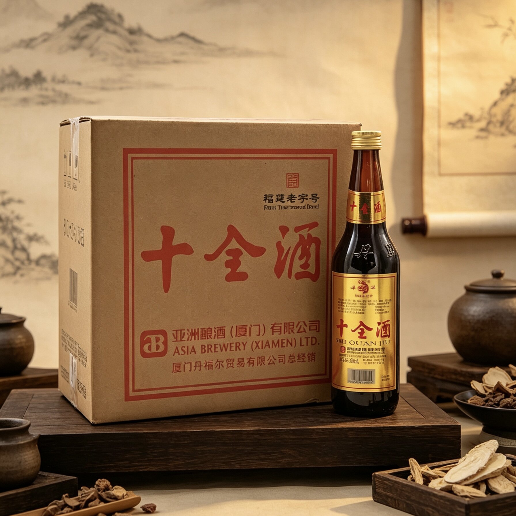 厦门丹凤十全大补酒30度500ml露酒药酒滋补养生酒温热月子烹饪酒