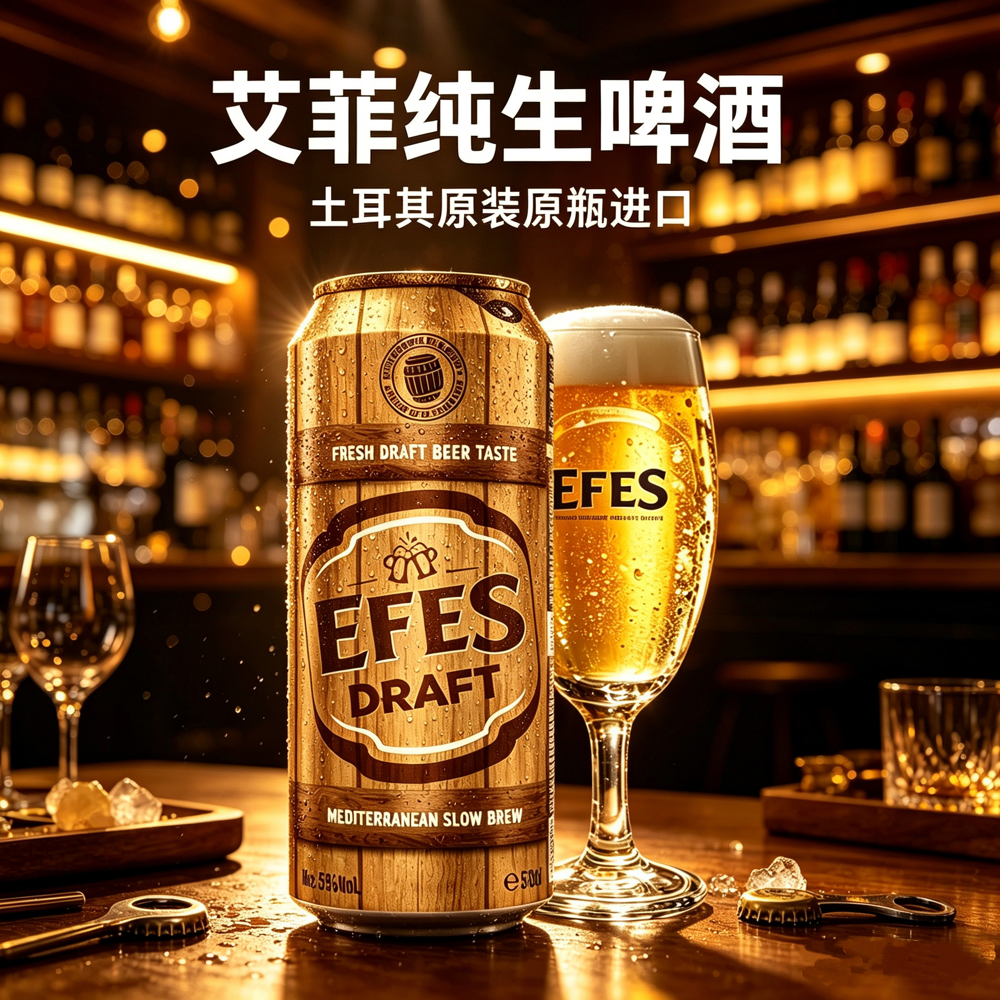 艾菲EFES纯生啤酒土耳其原装进口罐装精酿纯麦啤酒500ml罐装