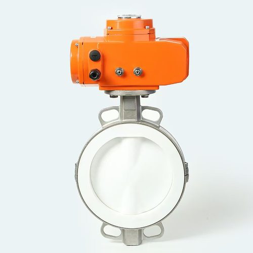 D971F46电动衬氟蝶阀对夹法兰