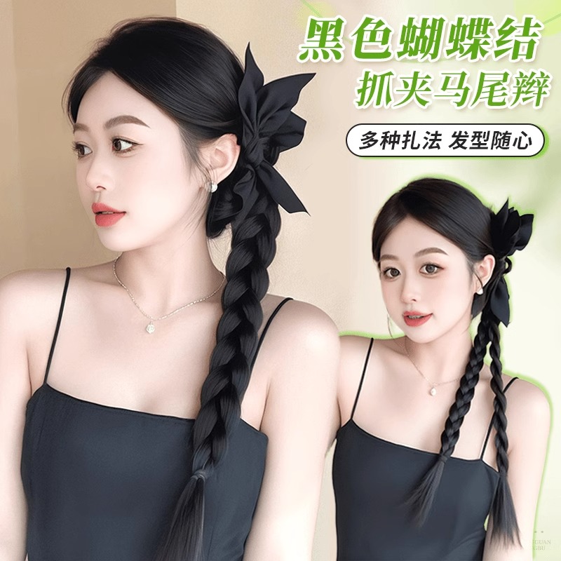 假发抓夹马尾辫女黑色