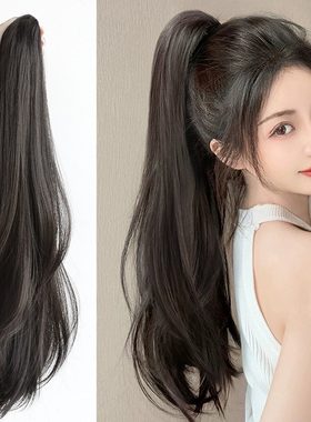 马尾假发女长卷发蓬松抓夹