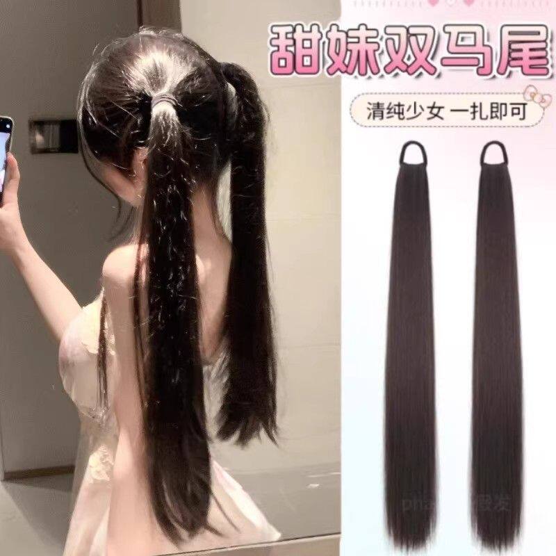 萝莉元气jk双马尾假发女绑带长直假马尾cos洛丽塔lolita日系可爱
