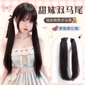 双马尾假发辫子女抓夹侧新中式 仿真发自然无痕慵懒卷发日常jk头饰