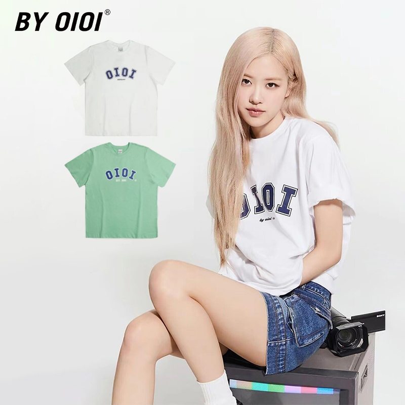 【官方正品】OIOI国潮朴彩英同款T恤夏季情侣印花百搭短袖男女生