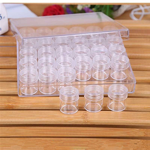 透明面霜分装瓶小号30格粉沫珠子药片空瓶迷你瓶套装样品标本串珠