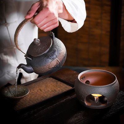 古法煮茶炉功夫茶具茶炉传统户外花茶温茶器复古粗陶焙烤提江湖