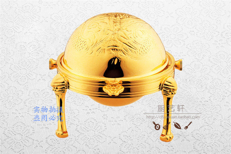 中式不锈钢翻盖地球形翅盅连底碟翅窝燕窝盅参盅包邮镀银碗镀金碗