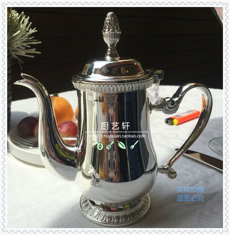 304不锈钢手冲咖啡壶长嘴细口镀金银家用奶壶欧法式咖啡器具套装