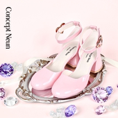 Concept 粗跟高跟圆头爱心舒适原创 玛丽珍女鞋 Neun 超可爱