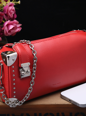 RANEDONA专柜正品真皮小方包女2025新款时尚百搭单肩斜挎包高级感