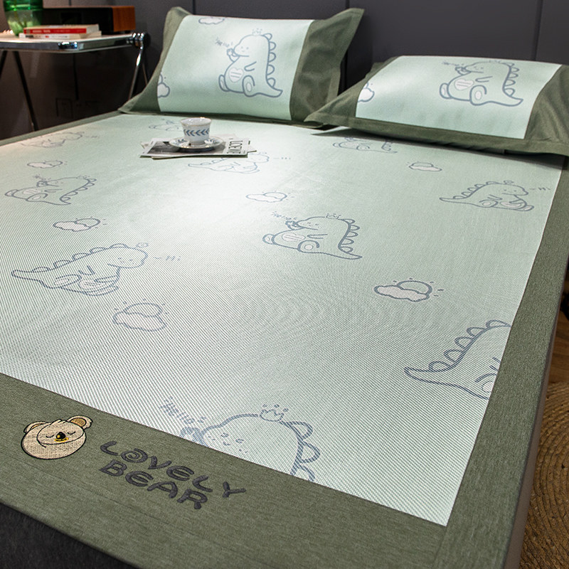 优选可水洗藤席冰丝席三件套夏季家用凉席折叠儿童单人宿舍空调软