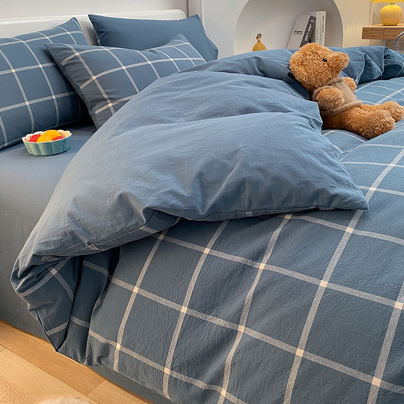 速发100%纯棉水洗棉单件051x200x单0全棉2双人被罩男被单1.5