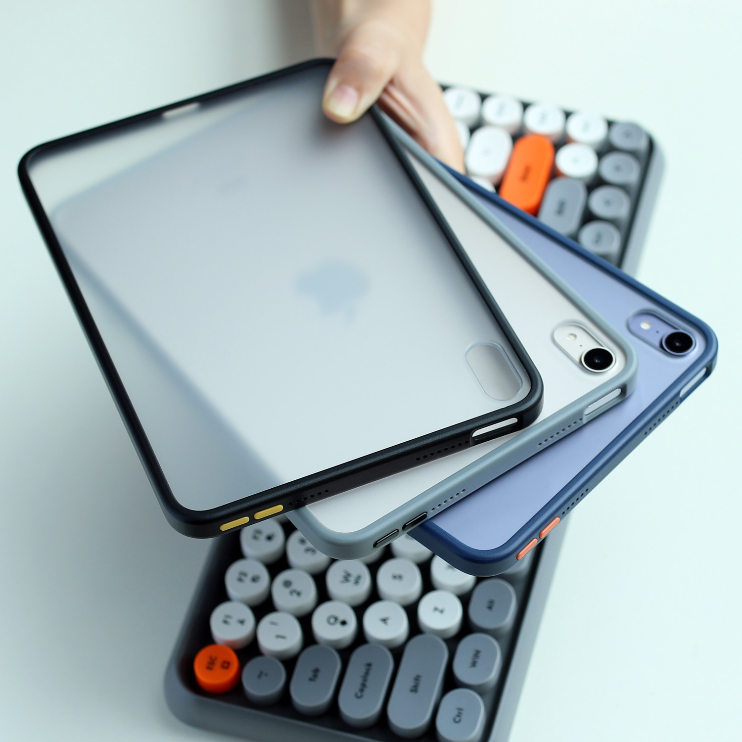 适用苹果iPad Mini7保护套2024新款mini6简约撞色Air5磨砂无盖4代平板壳10.9寸透明防弯防摔软胶边后壳吸笔槽,3C数码配件,平板电脑保护套/壳,淘宝优惠券,粉丝福利购,淘宝优惠卷