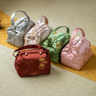 织锦布包一碗两杯一壶两杯茶具套组茶室包收纳包便捷茶具旅行收纳