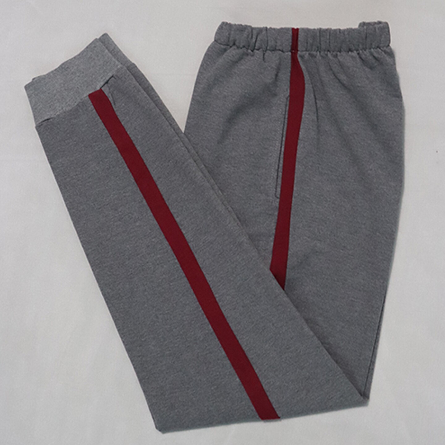 春秋新款校服裤子中灰小学生校裤酒红色宽杠收腿中性团体运动大码