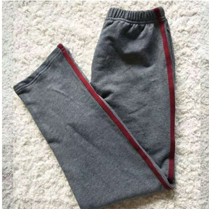 可定制春秋校服裤子深灰毛圈棉一道杠运动初中小学生宽送团体长裤