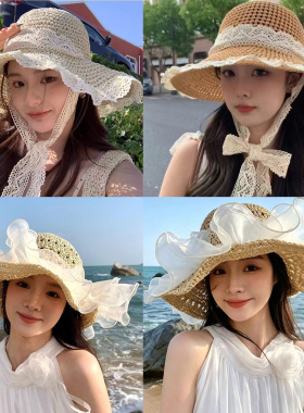 女帽子夏季遮阳帽沙滩帽大边帽