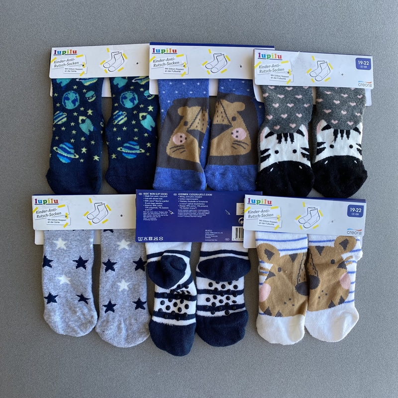 外贸单秋冬季1-2岁儿童加厚保暖点胶防滑地板中筒宝宝棉毛圈袜子