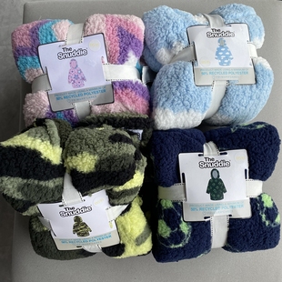 外贸出口单新款秋冬装宽松羊羔绒带帽男童女童儿童家居服睡衣睡袍