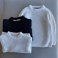 外贸单秋冬N*XT新款男童女童加厚雪尼尔不起球针织衫儿童保暖毛衣