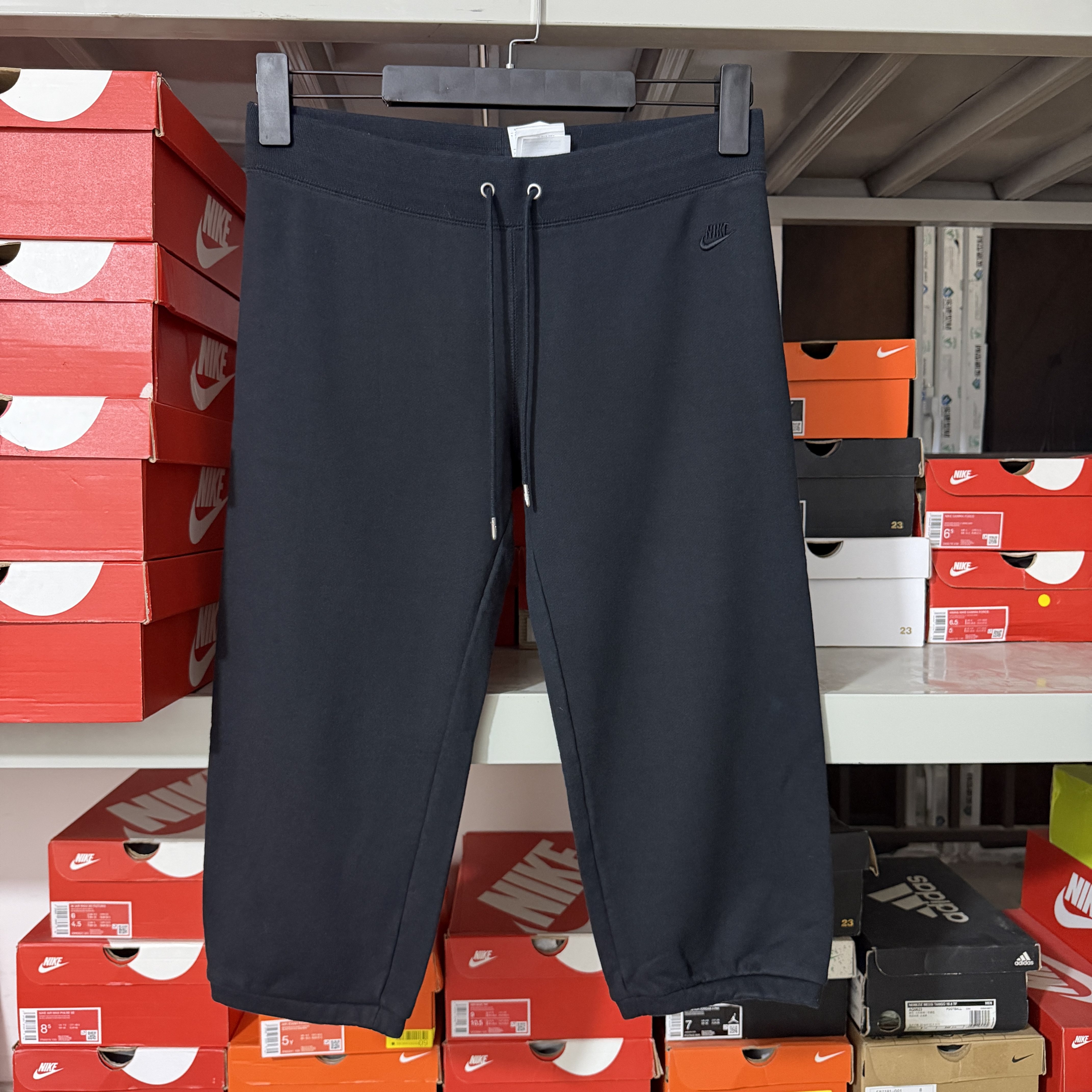 耐克/Nike 女款 针织毛圈内里宽松夏季七分裤黑色466941 断码M码