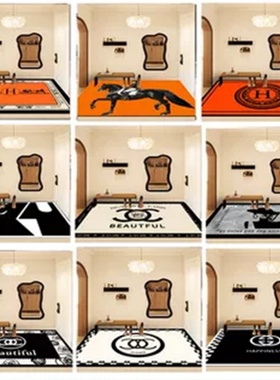 PU免洗美式橙色入户门脚垫 高级pvc皮革进门地垫脚垫可擦免洗地垫