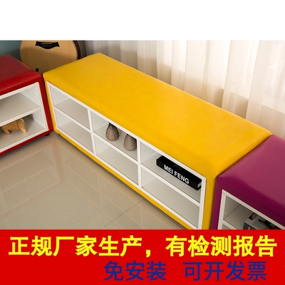 早教中心软包幼儿园柜子换鞋凳