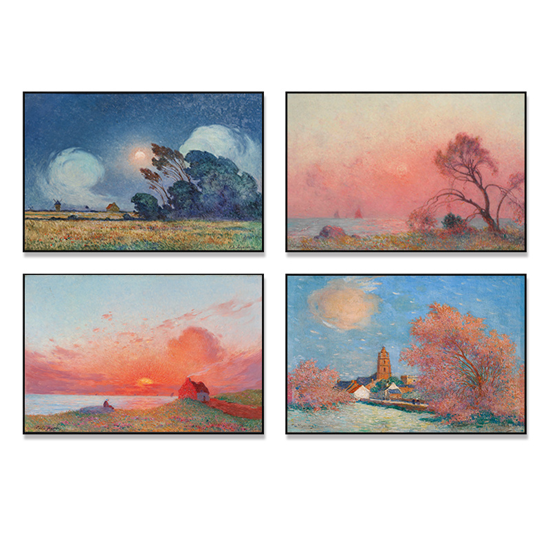 印象派Ferdinand费迪南德花卉夕阳风景油画打印小众文艺装饰画芯