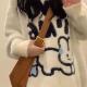 加厚版 韩系上衣 慵懒风水貂绒卡通兔子宽松毛衣女秋冬宽松针织衫
