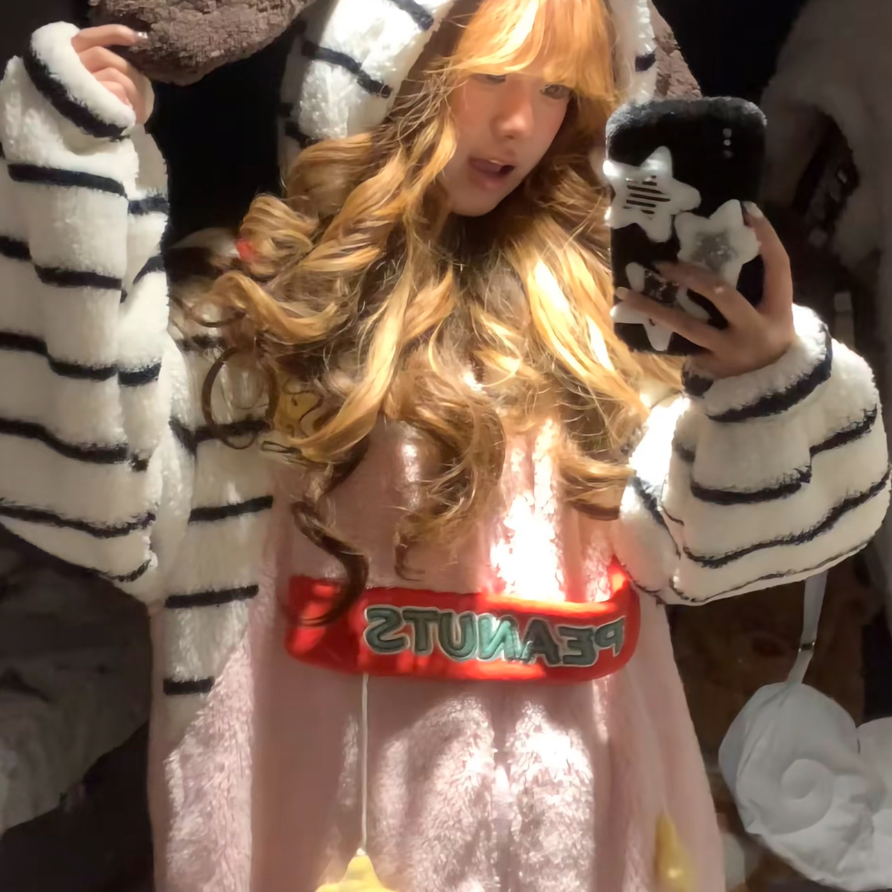 加厚！史努比连帽珊瑚绒睡裙