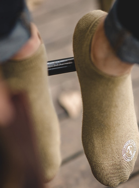 马登精梳棉硅胶防滑短袜纯色吸汗袜子复古印花棉袜船袜