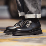 马登德比鞋男春季低帮马丁靴厚底黑色工装鞋英伦休闲VIBE真皮鞋