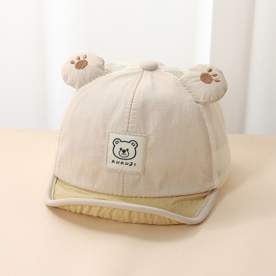 婴儿帽子夏季薄款宝宝鸭舌帽网眼速干帽男童遮阳帽女宝太阳帽透气