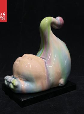 三彩艺/吉咪/陶瓷摆件商务装饰